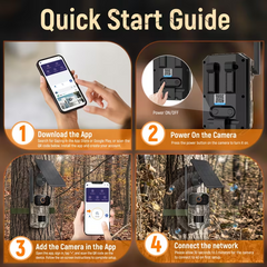 Trail Camera 4G LTE Cellular USB And Solar Panel Charging, Night Vision, Two-Way Audio