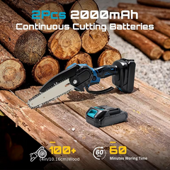 TM-0135 | Handheld Electric Power Chain Saw with Battery for Tree Trimming Wood Cutting