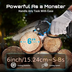 TM-0135 | Handheld Electric Power Chain Saw with Battery for Tree Trimming Wood Cutting