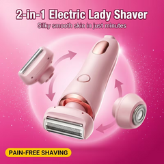 2-in-1 Women'S Electric Shaver, Rechargeable Wet & Dry Lady Razor With Facial Hair Remover Head