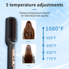 SOKANY Hair Straightener Brush, Wide Digital Ceramic Coating for Straight & Curly Hair