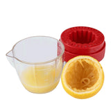 LMETJMA Manual Lemon Squeezer with Lid – Plastic Citrus Juicer & Orange Press Cup