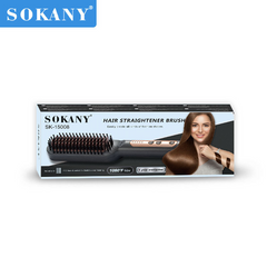 SOKANY Hair Straightener Brush, Wide Digital Ceramic Coating for Straight & Curly Hair
