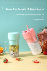 Portable Blender and Juicer Bottle - Mason Juicer Cup With Straw
