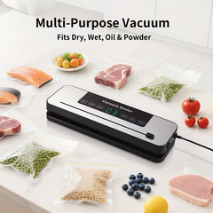 TM-0226 | 65000PA Vacuum Sealer Machine 6-in-1 Dry Moist Modes 10 Bags