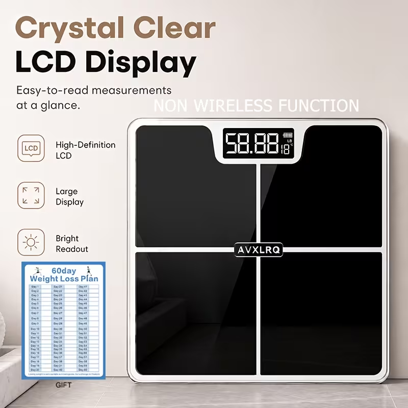 TM-0179 | Body Weight Scale with LCD Display & Temperature Suitable for, Anti-Slip Bath Scale