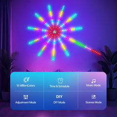 TM-0164 | Fireworks Lights 20inch, Smart Lights, RGB Color Moves to The Rhythm Of Music