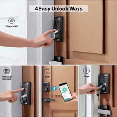 TM-0112 | Keyless Door Lock with Fingerprint Scanner & Touchscreen Keypad