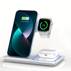 TM-0157 | Portable Foldable 3-in-1 Wireless Charger Stand Compatible for iPhone & iWatch, AirPods