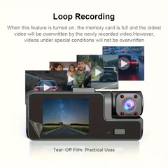 TM-0139 | Dual Camera Dash Cam 1080P Front 720P Rear Loop Recording G-Sensor