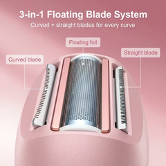 2-in-1 Women'S Electric Shaver, Rechargeable Wet & Dry Lady Razor With Facial Hair Remover Head