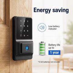 TM-0214 | Keyless Smart Door Lock Fingerprint Touchscreen Keypad Deadbolt ANSI Grade 3