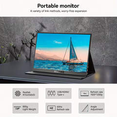 TM-0253 | (WN) WUAWE 14" Portable Monitor 1080P FHD USB-C Laptop Display HDR FreeSync Travel Screen