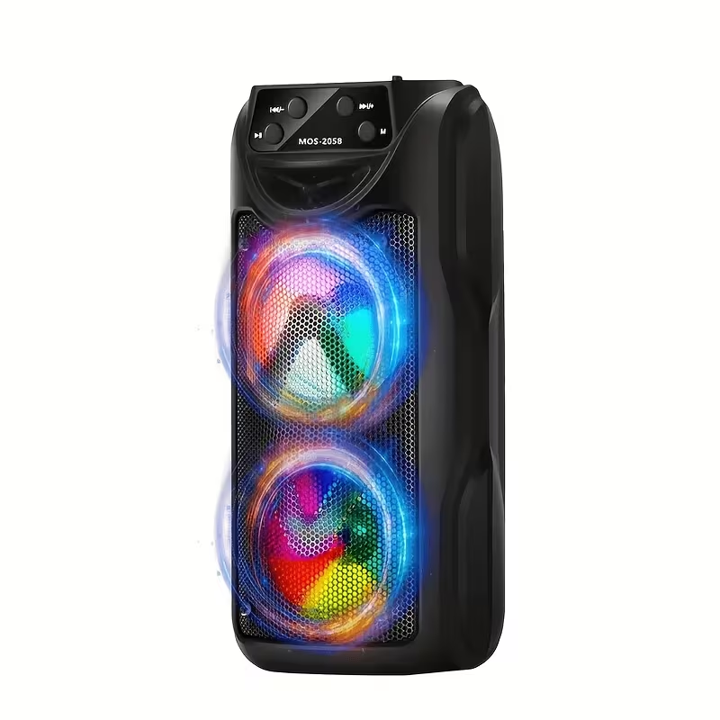 TM-0262 | Portable Karaoke Party Speaker, Bluetooth TWS, RGB Lights, USB AUX & TF Card