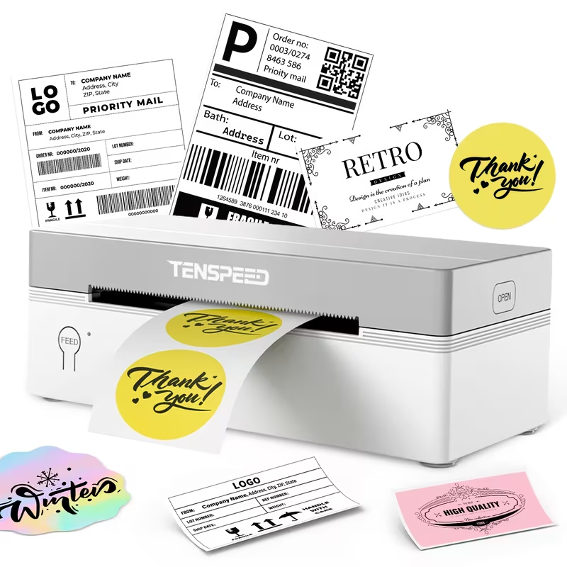 TM-0232 | TENSPEED RP425 Thermal Label Printer Wireless 203DPI iPhone Android Windows