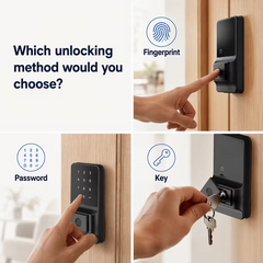 TM-0214 | Keyless Smart Door Lock Fingerprint Touchscreen Keypad Deadbolt ANSI Grade 3
