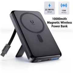TM-0180 | Portable MagSafe Power Bank 10000mah, 22.5W Fast Charging, Built-In 2 USB Type-C Cables