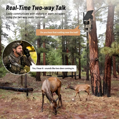 Trail Camera 4G LTE Cellular USB And Solar Panel Charging, Night Vision, Two-Way Audio
