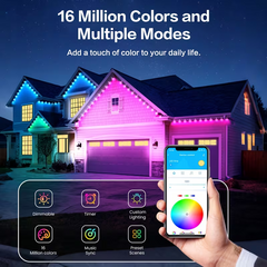 TM-0165 | tamACX™ Outdoor Permanent Light, APP Voice Control, RGB Smart Rainbow Light 50ft