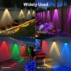 TM-0211 | 4Pcs Solar Wall Lights Outdoor Fence Garden Porch Staircase IP44 9 Color