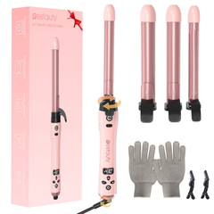TM-0037 | BESTAUTY  Hair Curler Ceramic Curling Iron Wand Set With Interchangeable Ceramic Barrel