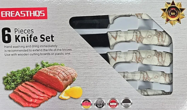 TM-0024 | Knife Set 6 Pcs - (Marble Handle)