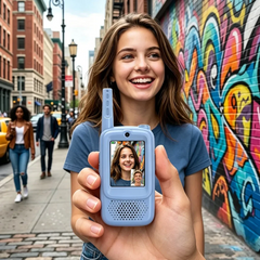 Video Walkie Talkie with 4 Funny Voice Effects, No WiFi Needed, Long Range 600FT Outdoor